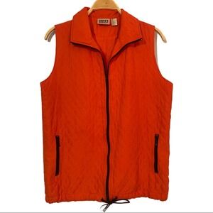 Chico’s Red Zip-Up Utility Vest with Drawstring Waist Size M